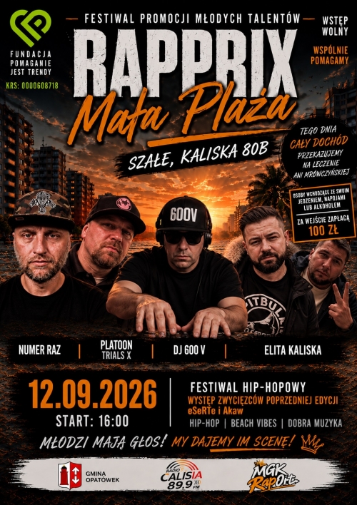 Zdjęcie do aktualności: Już w najbliższą sobotę wielkie święto polskiego hip-hopu. „RapPrix Mała Plaża”  wiecej